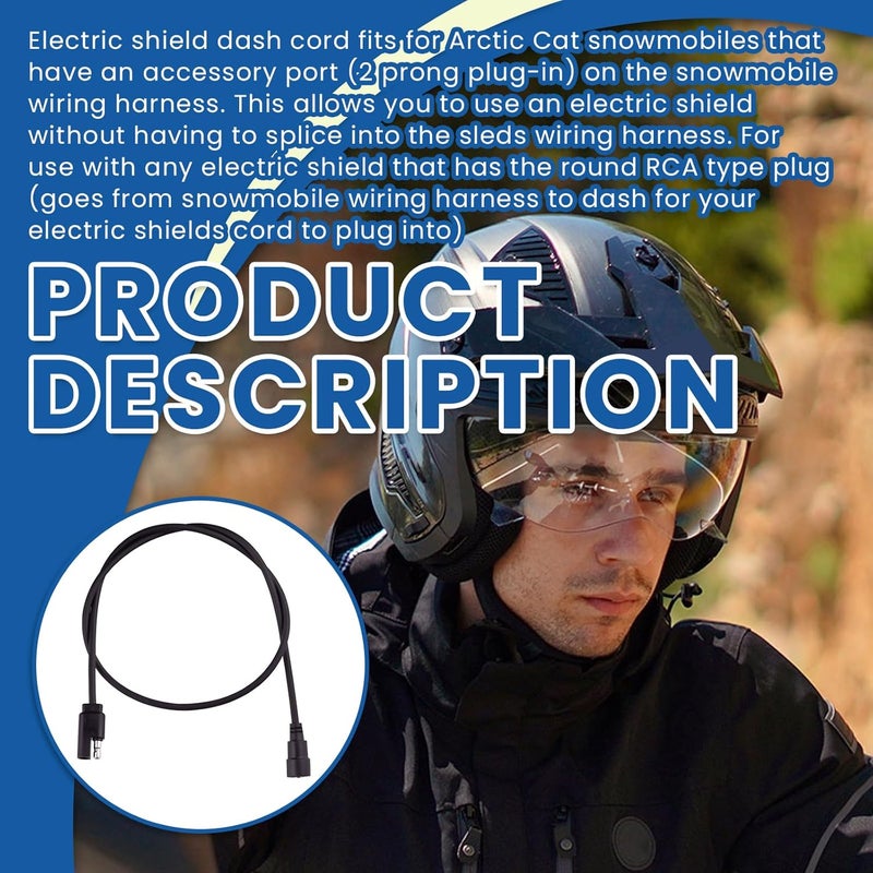 Ciuouient G999243 Electric Heated Power Adaptor Cord Kit Compatible with GM38S Helmets, Electric Shield Dash Cord Fits for Arctic Cat Electric Shield - Image 4